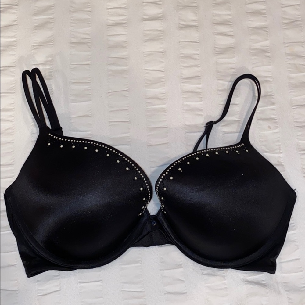 Black bedazzled Victoria’s Secret push-up bra